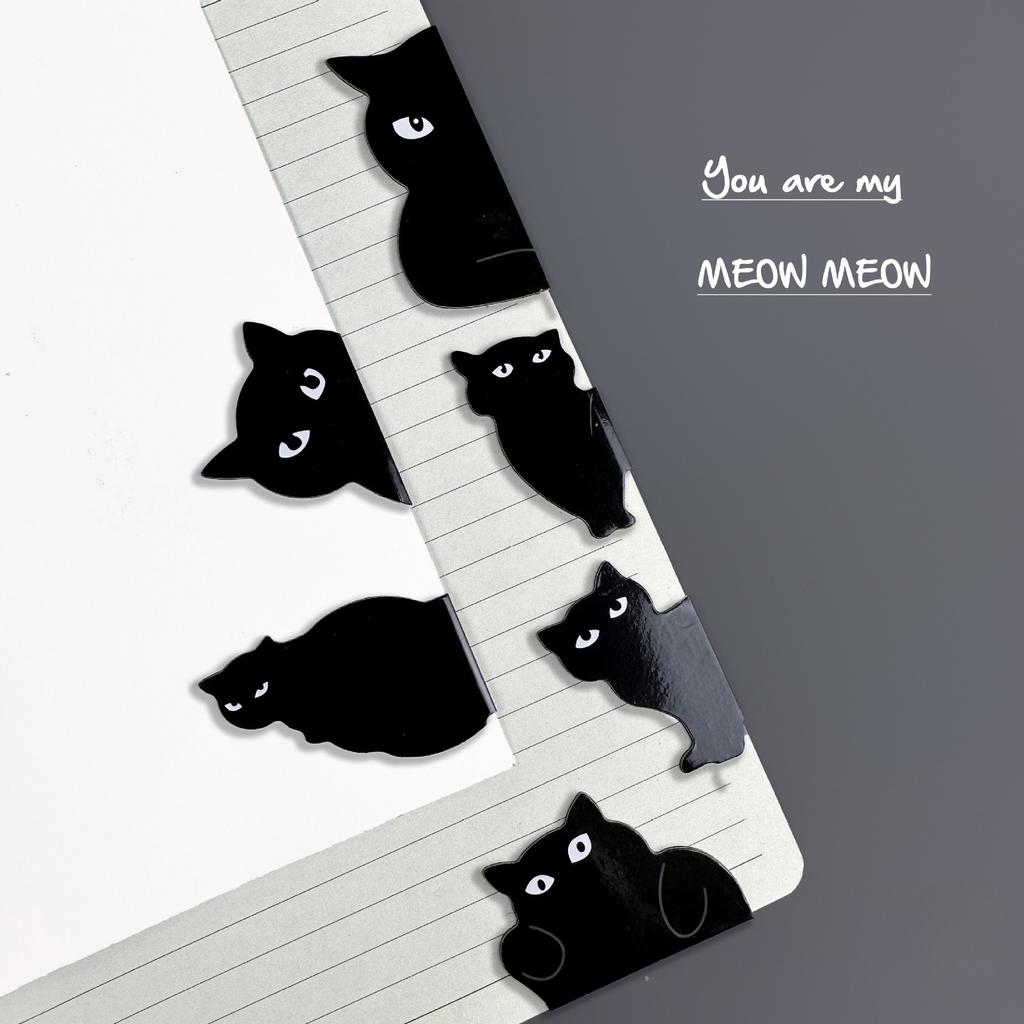 Cute Black Cat Magnetic Bookmark Cat Lover  Bookmark Student Gift School Family Black Cat Gift Bookmark Creative Stationery