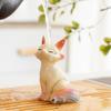 Teatable Teahouse Ornament Handcrafted Color Changing Fox Tea Pet for Good Luck Symbol Teahouse Ornament Resin Feng for Kungfu
