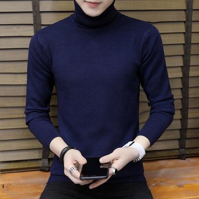 Suéter de Marca Ropa para Hombre Invierno Cálido Suéteres para Hombre Casual Clásico Cuello Alto Cachemira Jersey Hombre Color Sólido Talla Grande