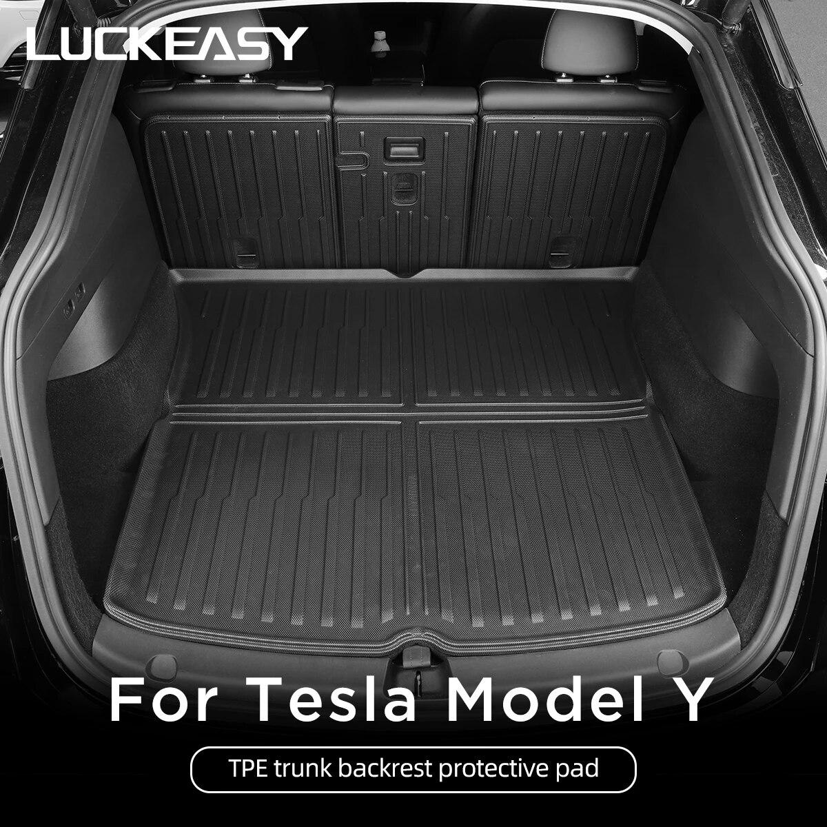 

LUCKEASY для Tesla Model Y 2021-2023, защитная накладка на спинку заднего сиденья, коврик для багажника, аксессуары для салона автомобиля, противоударная накладка