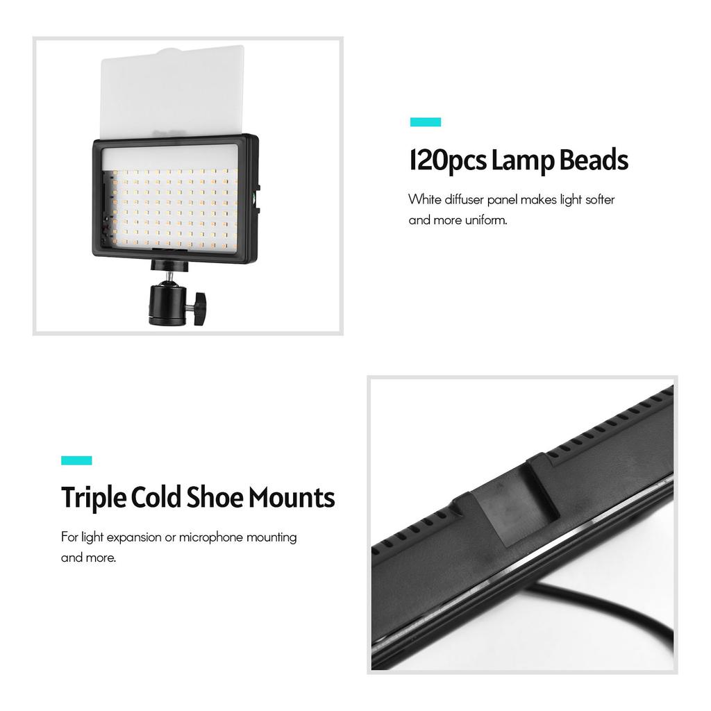 USB Dimmable Photography Lighting Kit LED Video Light with Ball Head Tripod 10 Color Filters Red Yellow Blue Green White