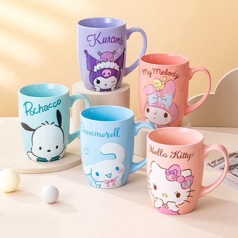 Sanrio Ceramic Mug with Handle - Cute Coffee and Milk Cup for Couples