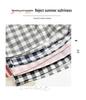 2022 Summer Women's Casual Cotton Linen Plaid Wide-Leg Shorts, Plus Size