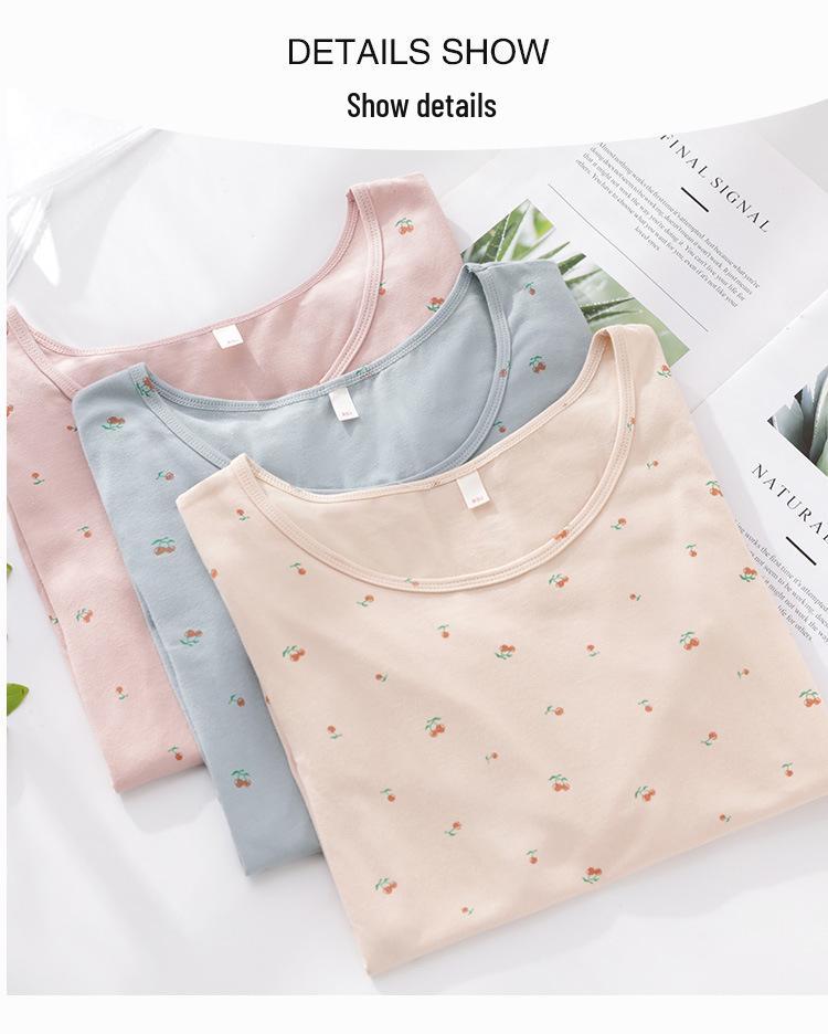 Damen Baumwoll-Lycra Herbst Basisschicht Set: Warmes Dünnes Hemd & Lange Unterhosen