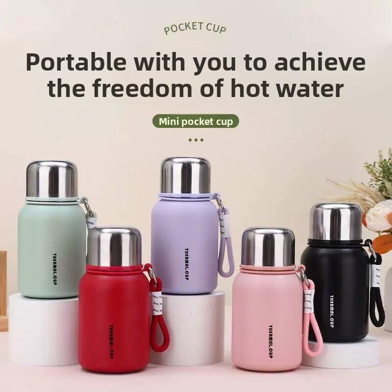 316 Stainless Steel Insulated Travel Mug With Carrying Rope For Office And Outdoor Use