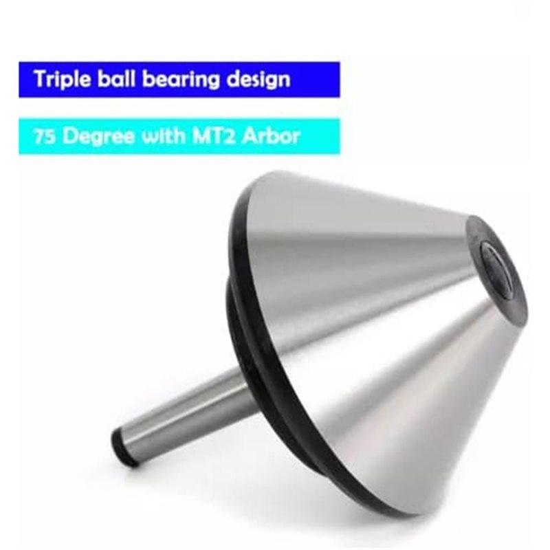 A34R Live Center For Lathe, MT2 5" Bull Nose, Silver Umbrella Head,120Mm Machine Milling Tool