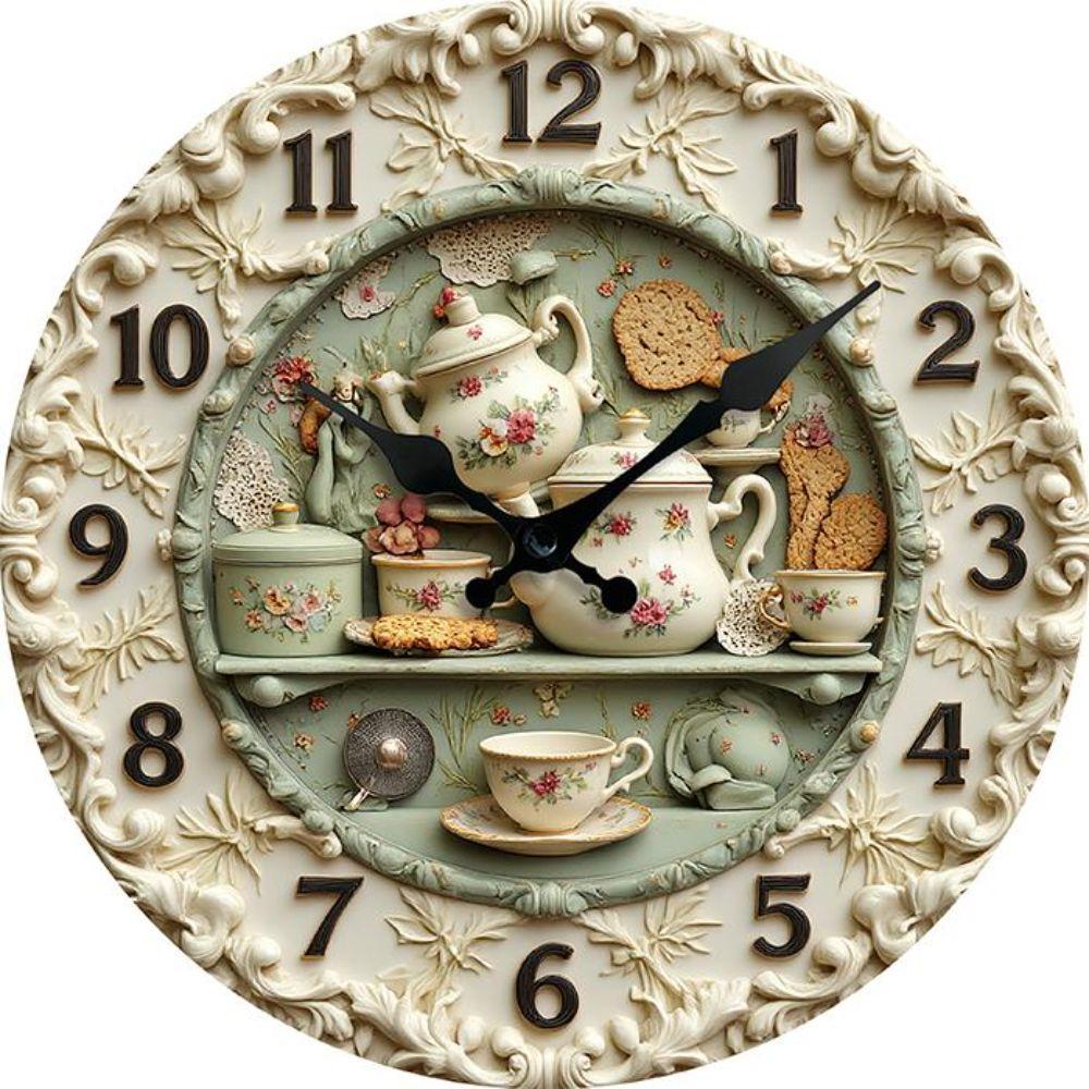 Wood Dessert Theme Wall Clock Silent Sweep Movement Silent Wooden Wall Clock Living Room Decor