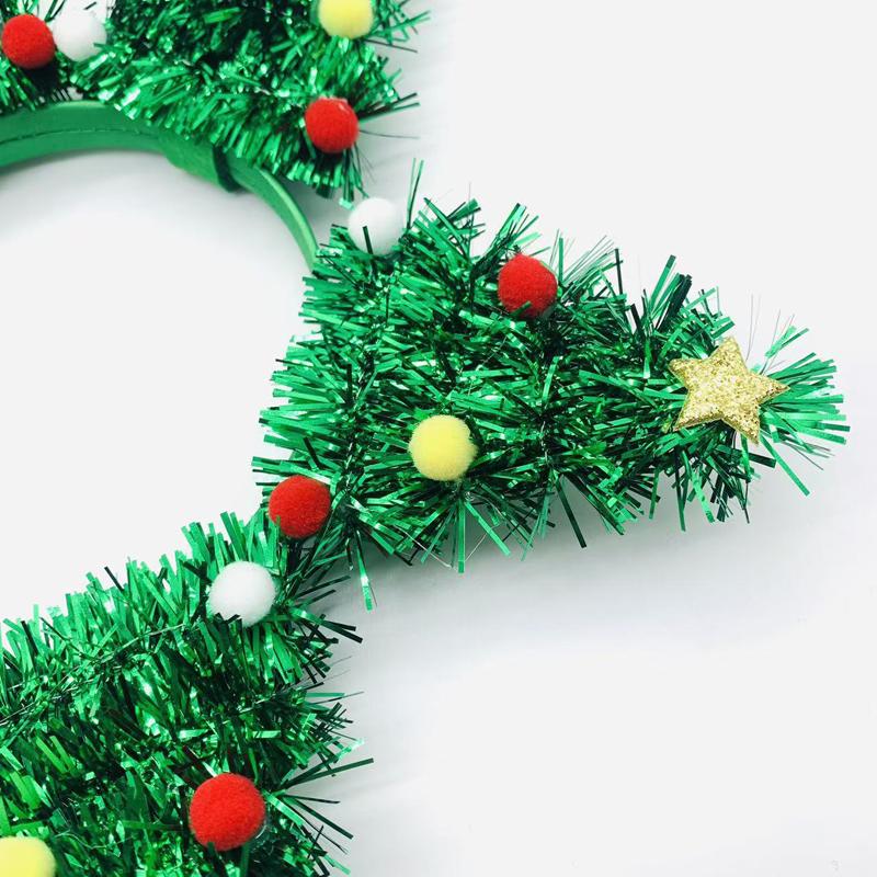 Christmas headband, Christmas tree shaped headband, cute holiday headwear, suitable for parties, annual festivals, photo booths.