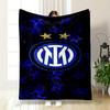 Inter Milan Logo with Blue Stars Design Warm Blanket Flannel Blanket for Bedroom, Living Room, Sofa, and Nap Sofas