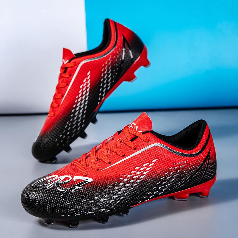 CR7 Low-top Football Shoes Tf Broken Nails Artificial Turf AG Nails Leather Feet Boys and Girls Students Training Shoes