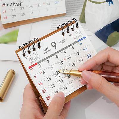 Simple Coil 2026 Desk Calendar Portable Desktop Decoration Schedule Planner Daily Planner Office School Supplies