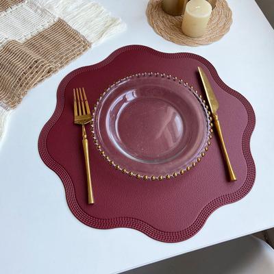 Faux Leather Placemats Thermal Insulation Placemats High Temperature Resistant Table Mats Easy Clean Floral