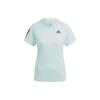 Club Tennis T-Shirt mit drei Streifen und Logo-Print, Rundhalsausschnitt, kurzärmlig, Damen, Oberteile, Grün, IA8354