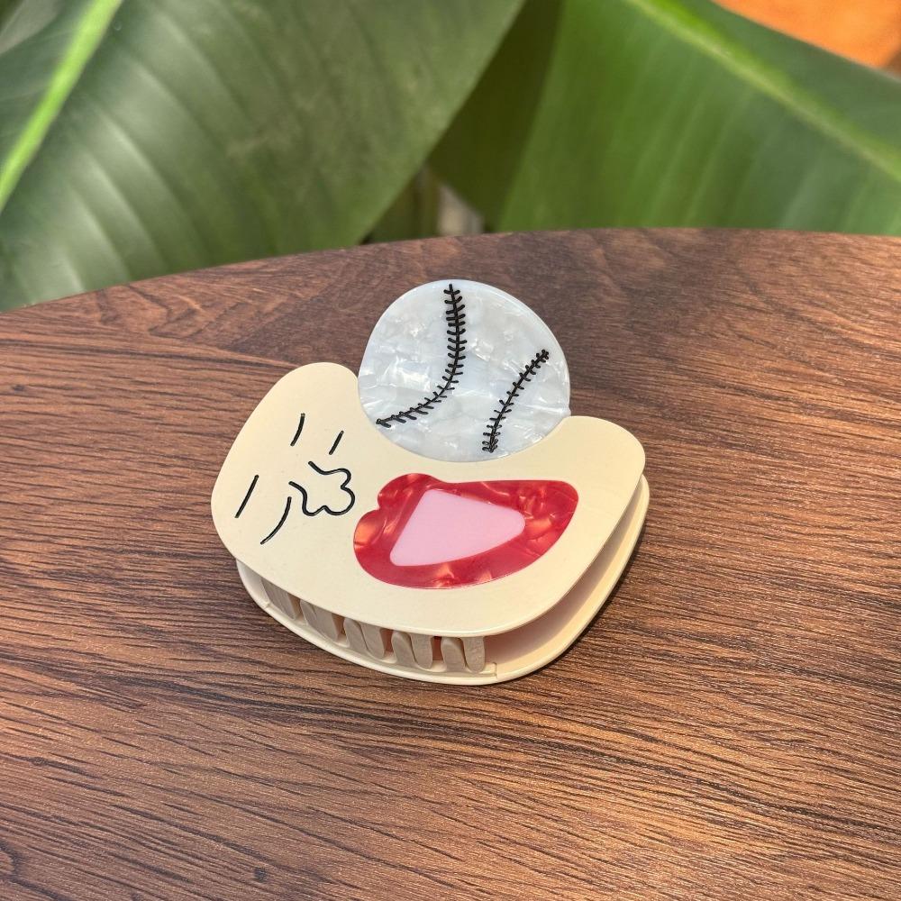 Baseball Sport Ball Series Hair Claw Tennis Acetic Acid Shark Clip Splicing Hair Claw Female