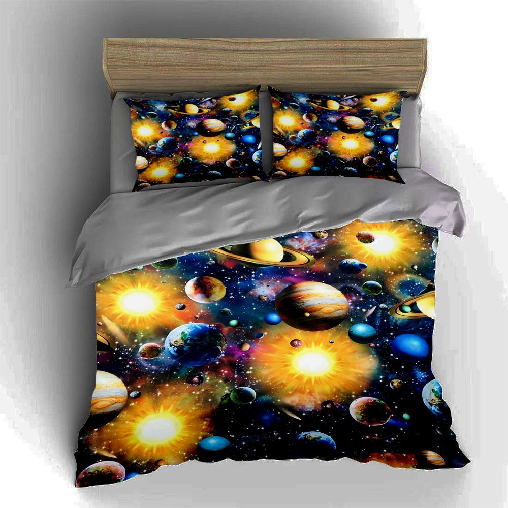 Planets and Stars. Bedding Duvet Cover Sets Duvet Covers Pillowcases Gifts (1 * Duvet Cover 2 * Pillowcases, Without Duvet Insert)