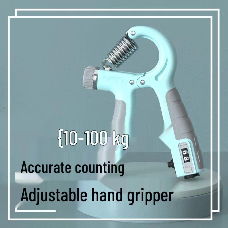 Adjustable Grip Strength Trainer (5-100kg) with Counter for Finger & Arm Muscle Training for Adults & Students