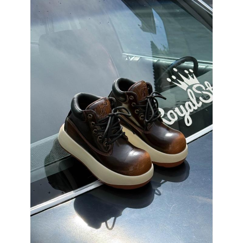 

Ugly cute big-headed boots women s polished old brown short boots summer and autumn niche new Martin boots 40 коричневий