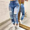 Women High Waist Graffiti Print Jeans - Ripped Distressed Denim Jogger Pants, Streetwear Casual Hip Hop Trousers