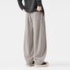 Men's Elastic Waist Patchwork Design Loose Fit Pants for Autumn/Winter