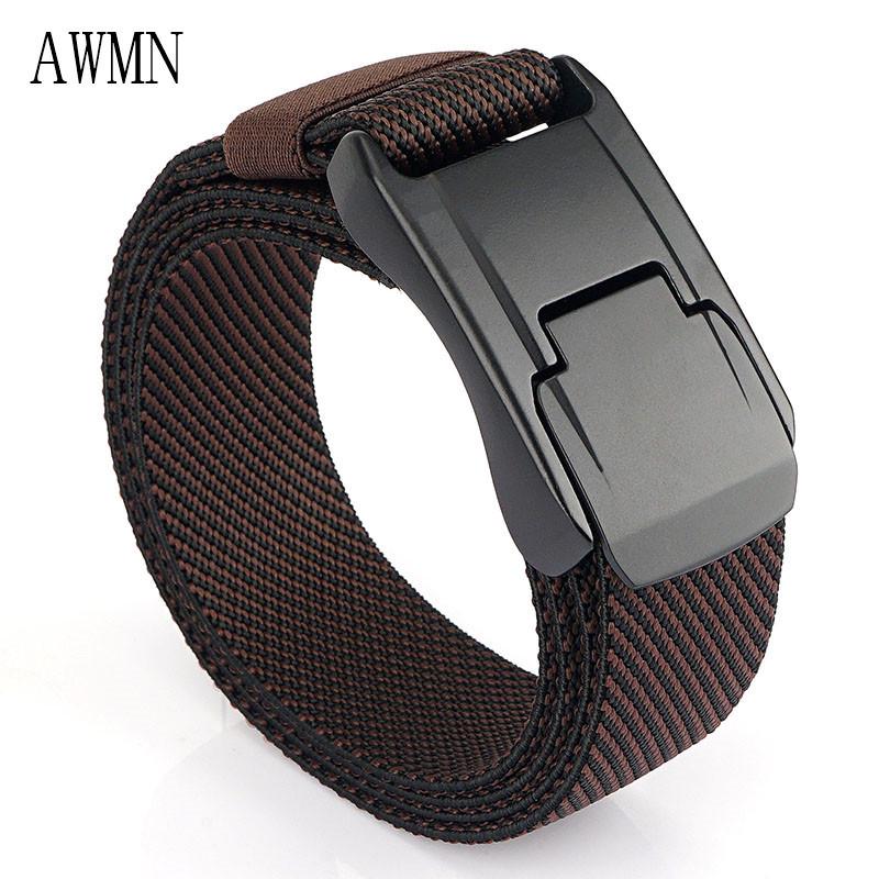 Men's Elastic Tactical Belt with Aluminum Buckle for Outdoor and Casual Wear