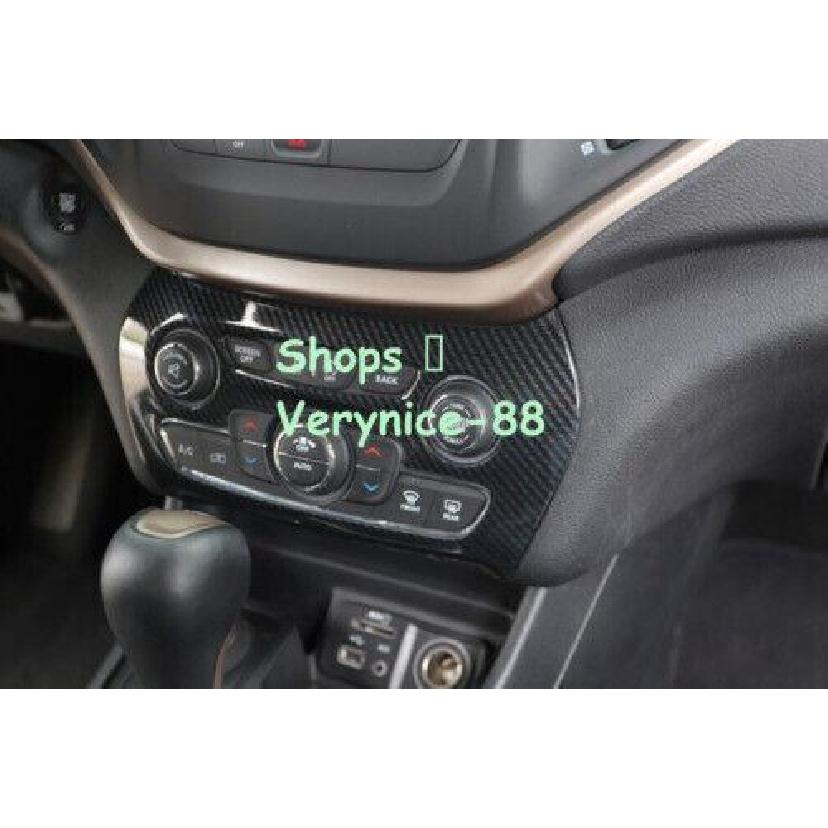 For Jeep Cherokee 2014-2018 Carbon Fiber Console AC Button Control Frame Trim 1*