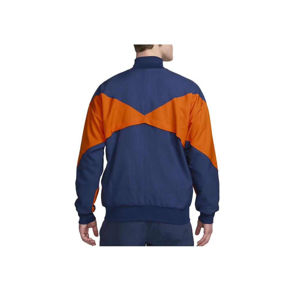 Nike Dri-FIT Sport Loose Sweat-Wicking Cool Comfortable Retro Sports Stand-Up Collar Jacket Men Jacket Void-Blue Safety-Orange White FJ2908-492