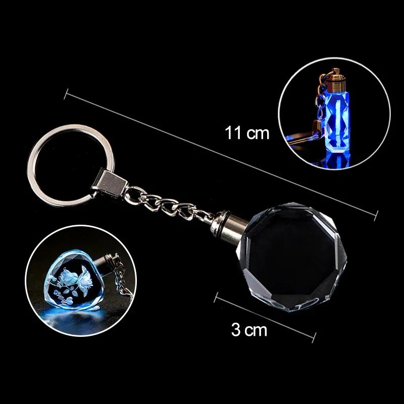 1PCS Free Personalized Gift Glow Keychain Gift with LED Light Love Family Holiday Commemorative Pendant Photo Keyring