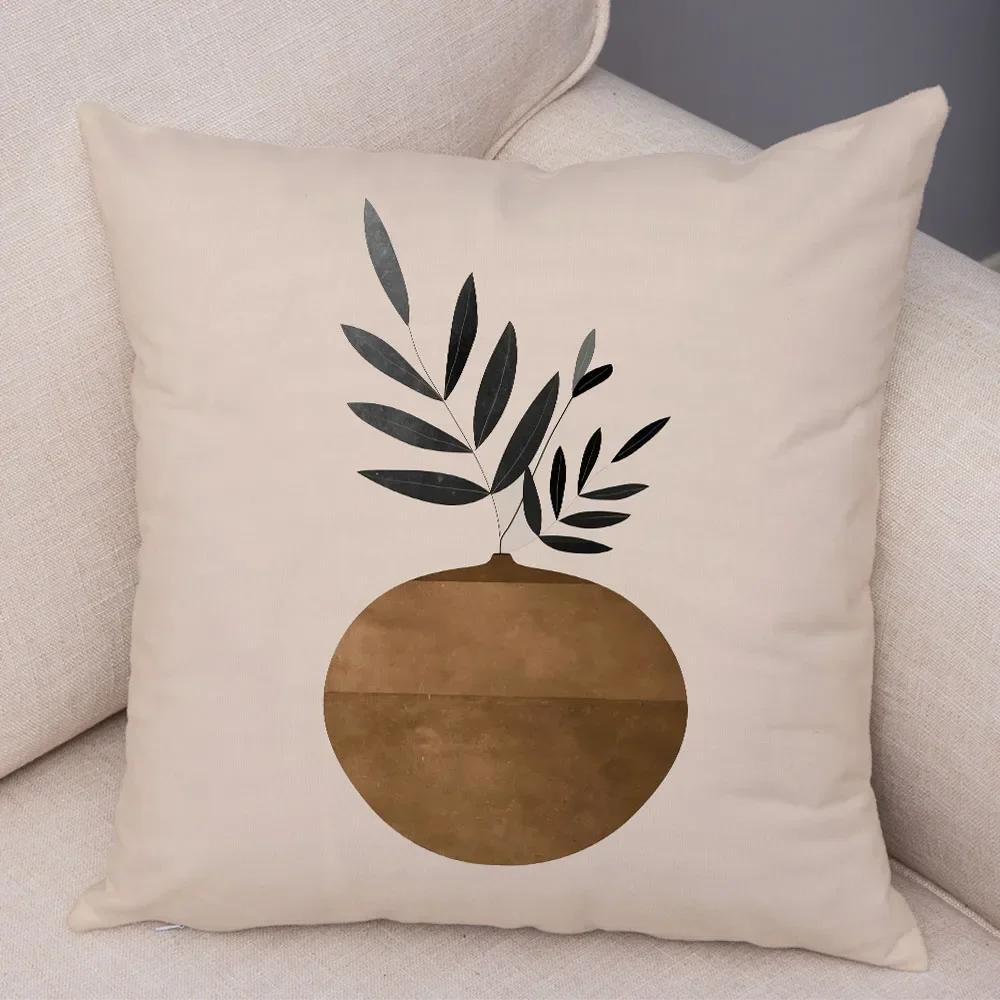 Nordic Style Plant Tree Cushion Cover Decor Geometric Abstract Modern Art Pillow Case for Sofa Home Super Soft Plush Pillowcase