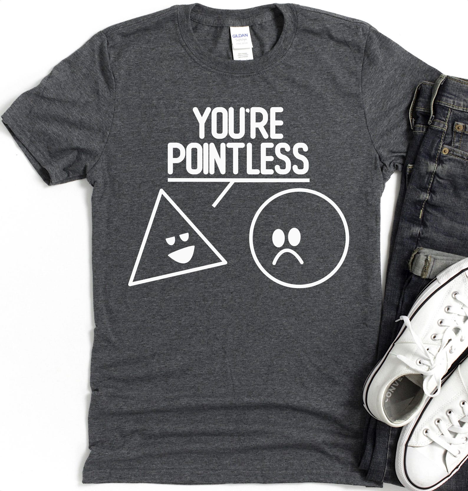 You re Pointless triangle and circle T-Shirt | Funny Geometry Shirt 2XL