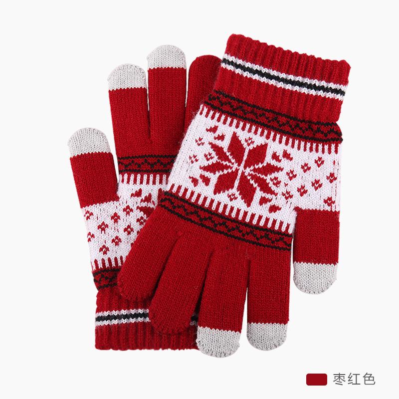 

Gloves, women s winter warm velvet thickened riding outdoor men s knitted gloves cold proof One Size