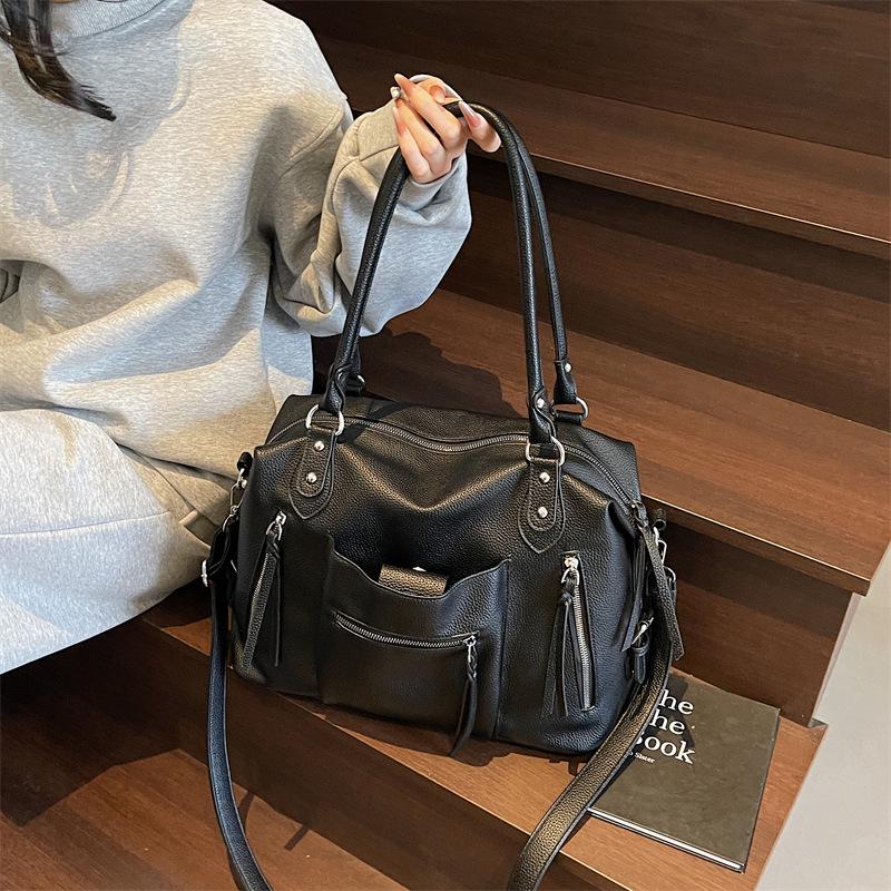 Retro Large-Capacity Shoulder Tote & Crossbody Handbag - 2025 Women's Fashion
