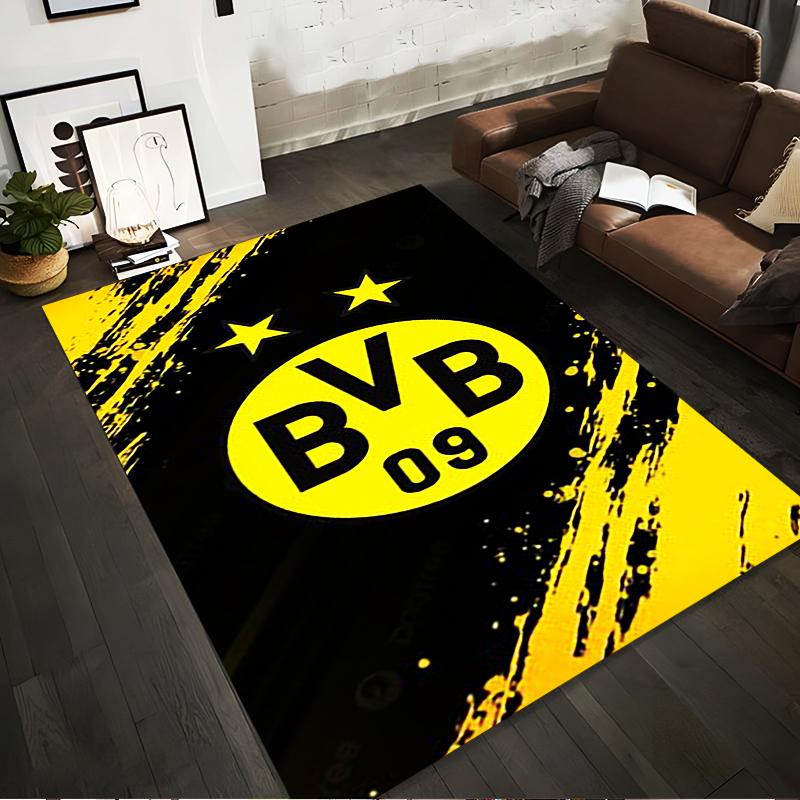 Tappeto a tema BVB 09 Giallo e Nero Tappeto antiscivolo adatto per divani del soggiorno e della camera da letto