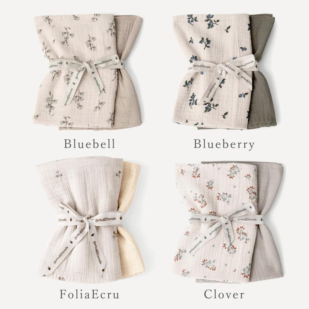 Garbo friends Garbo Friends Kocyk Muślinowy Mały Dziecięcy Zestaw 2-częściowy KOC MUŚLINOWY MAŁY 2 SZT. & & FoliaEcru(3300)