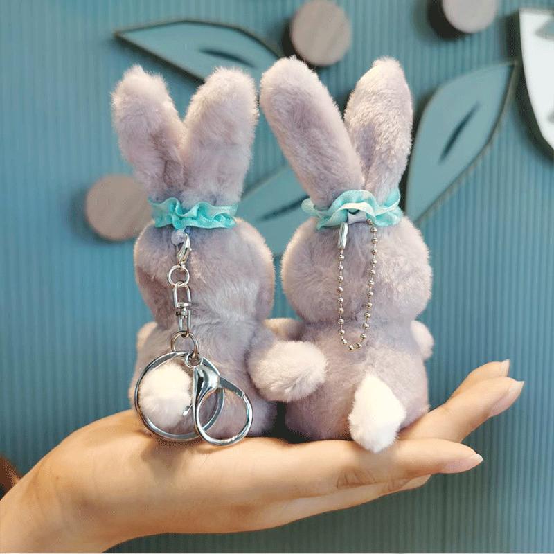 Adorable Bunny Plush Keychain Cartoon Doll Backpack Charm Cake Gift Bouquet