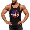 Beach and Surfing Vest Round Neck Sports Training Fitness Tank Top Men's Cotton Muscle Bodybuilding Stringer Singlet Comfortable