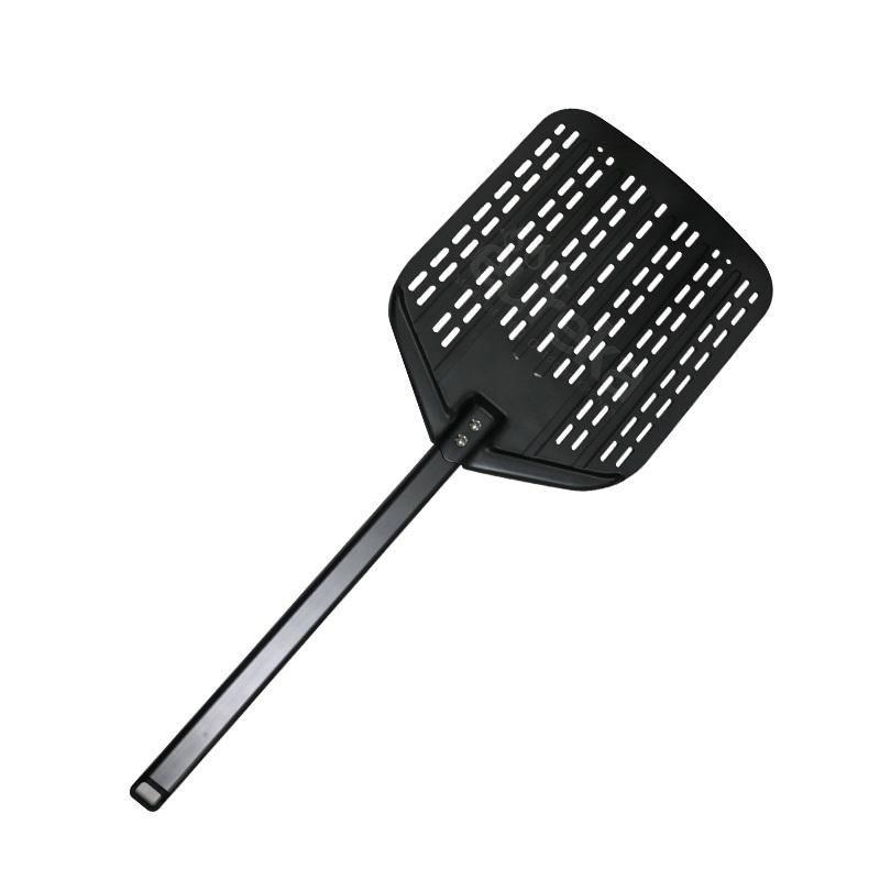 

16-Inch Aluminium Perforated Pizza Peel Turntable Set for Baking Metal Material чёрный