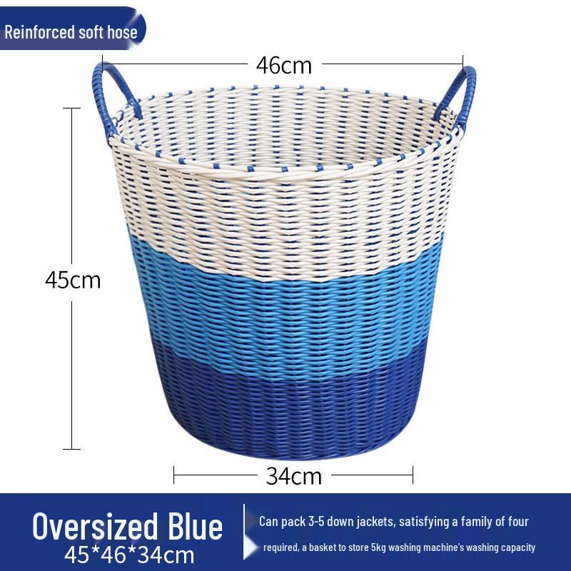 Lux Woven Rattan Laundry Basket - Elegant Clothes Storage Solution
