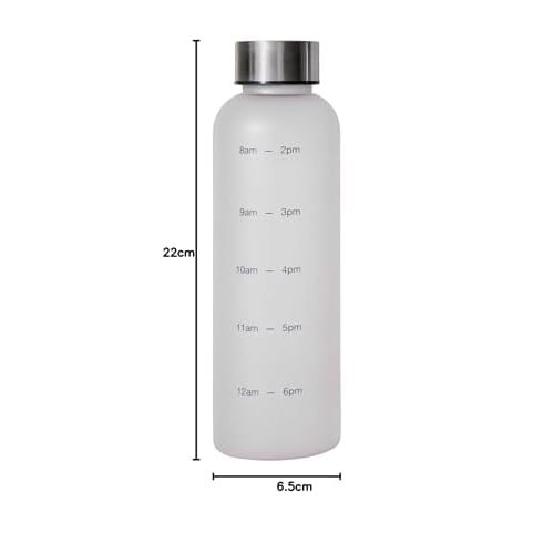 [.co.jp Exclusive] Wahei Freiz Time Marker Water Bottle with Graduated Markers, 560ml, Clear White, Perfect for Water Bottles, Sports Bottles, BPA-Fre