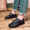 New Arrival Handmade Leather Casual Shoes for Men, Breathable Flat Sneakers In Split Leather with Sewing Thread