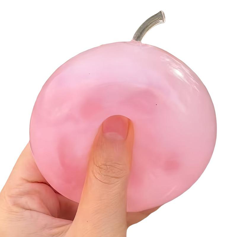 Squishy Apple Stress Ball Clear Maltose Fidget Toy Non-Bounce Ball ADHD Sensory Toy Anti-Stress Toy for Children Hand Exercise