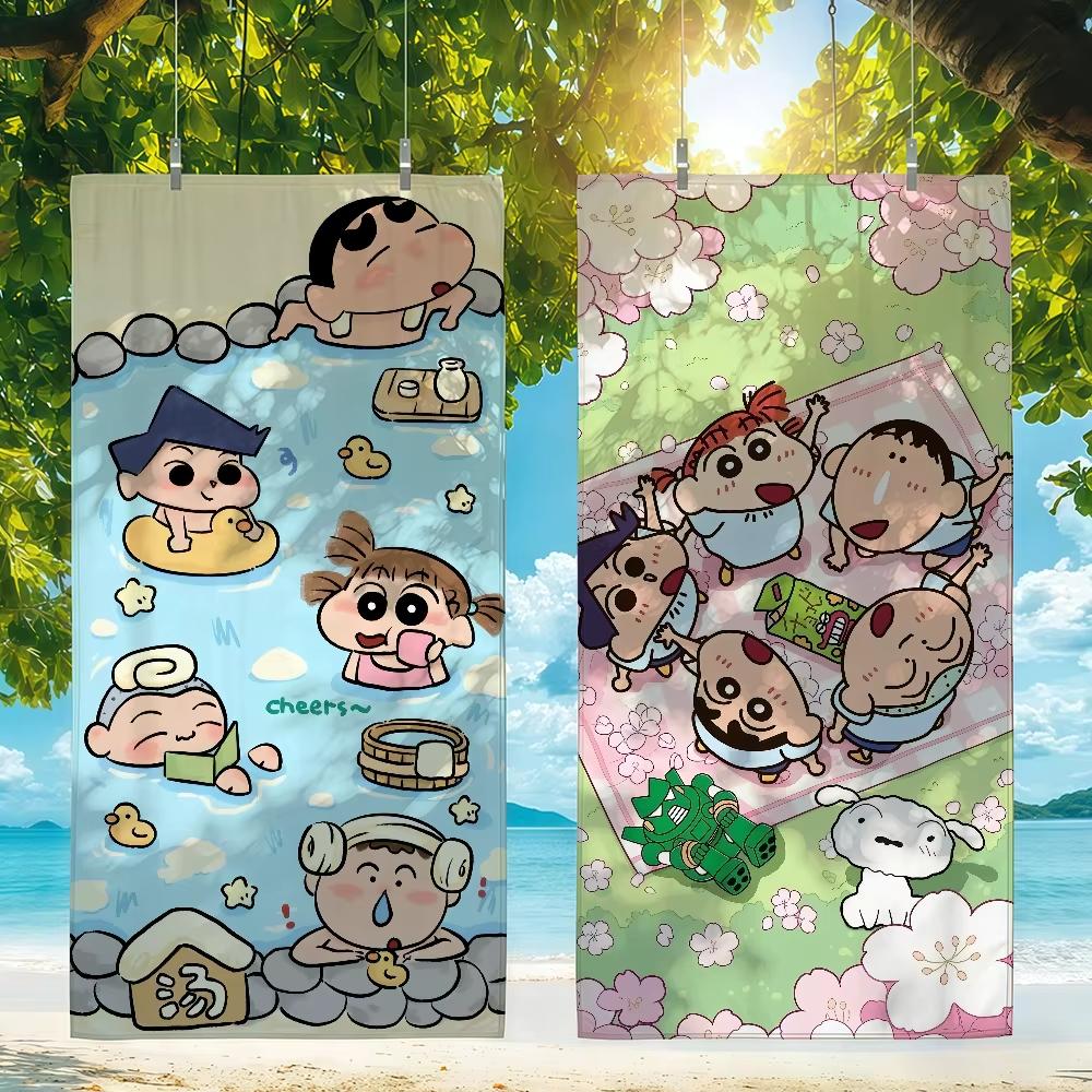 Cartoon C-Crayon S-Shin-chan-S Design Print Towel For Swim Yoga Gym Quick Drying Soft and skin-friendly Beach Towels All-Season