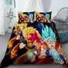 2026 Hot Sale Japanese Anime Dragon Ball Son Goku Bedding Set Quilt Cover Twin Full Bedroom Bed Decor for Teens Best Gifts