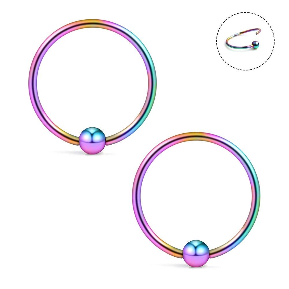 2-10Pcs Nose Ring 20G Thin Helix Cartilage Earrings For Lip Nostril Septum Piercing Hoop Womens and Mens Body Pierecing Jewelry