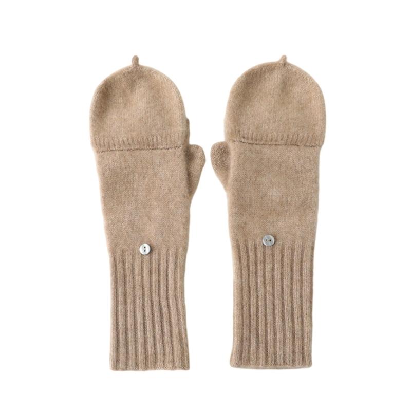Half Finger Gloves For Men Women Cashmere Wool Blend Flip Cover Handwear For Smartphone Compatibility Winter Essential