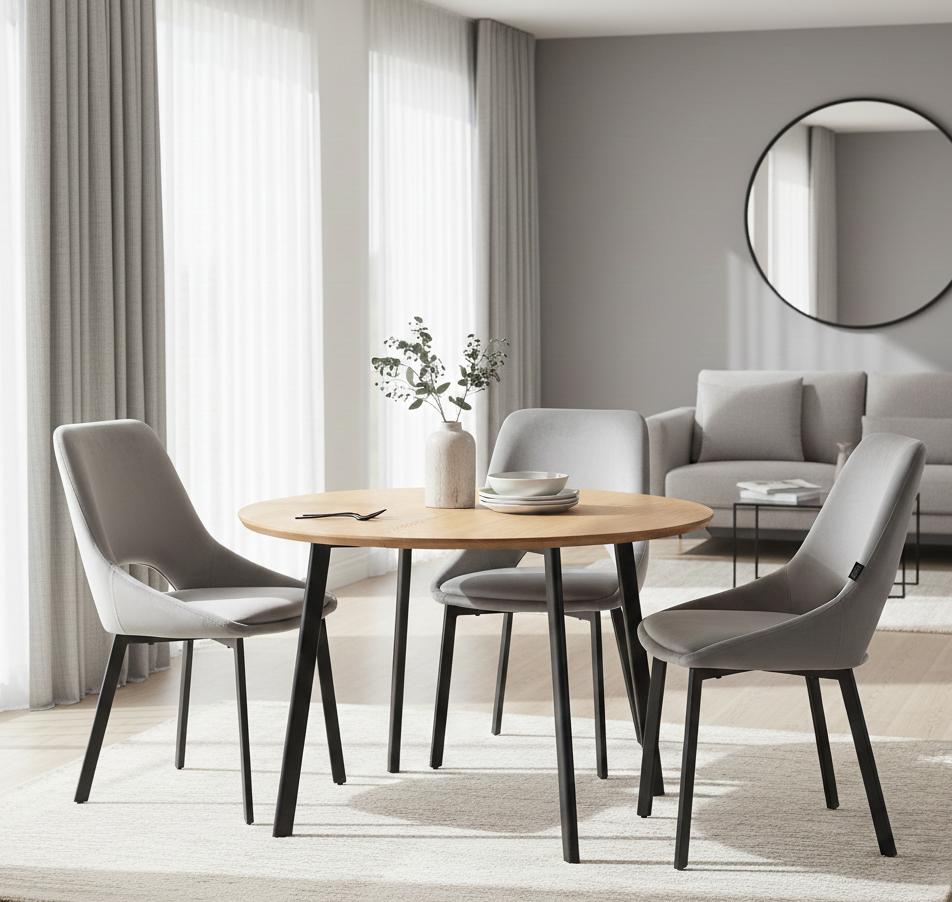 SIENA upholstered chair, gray velvet