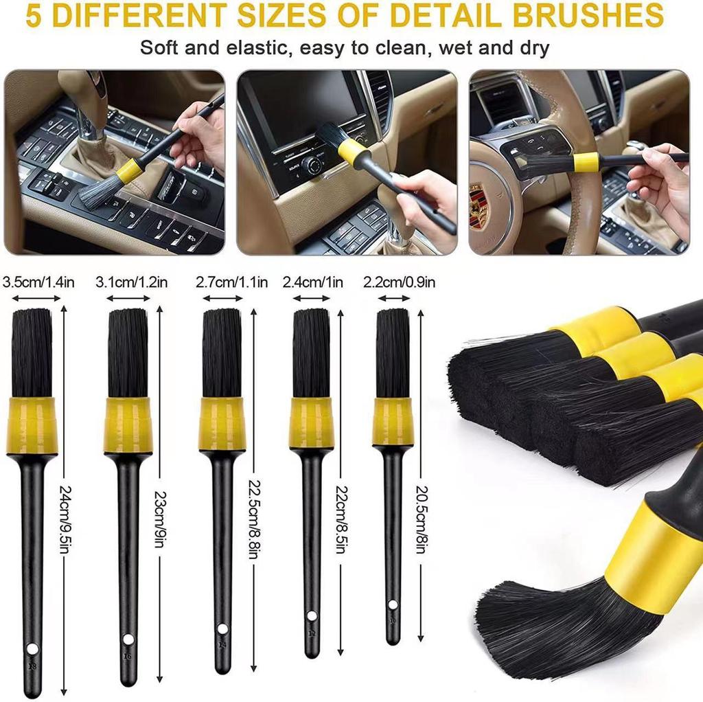 Multi-Functional Electric Cleaning & Polishing Brush Set for Car Interiors, Air Vents, Tires & More