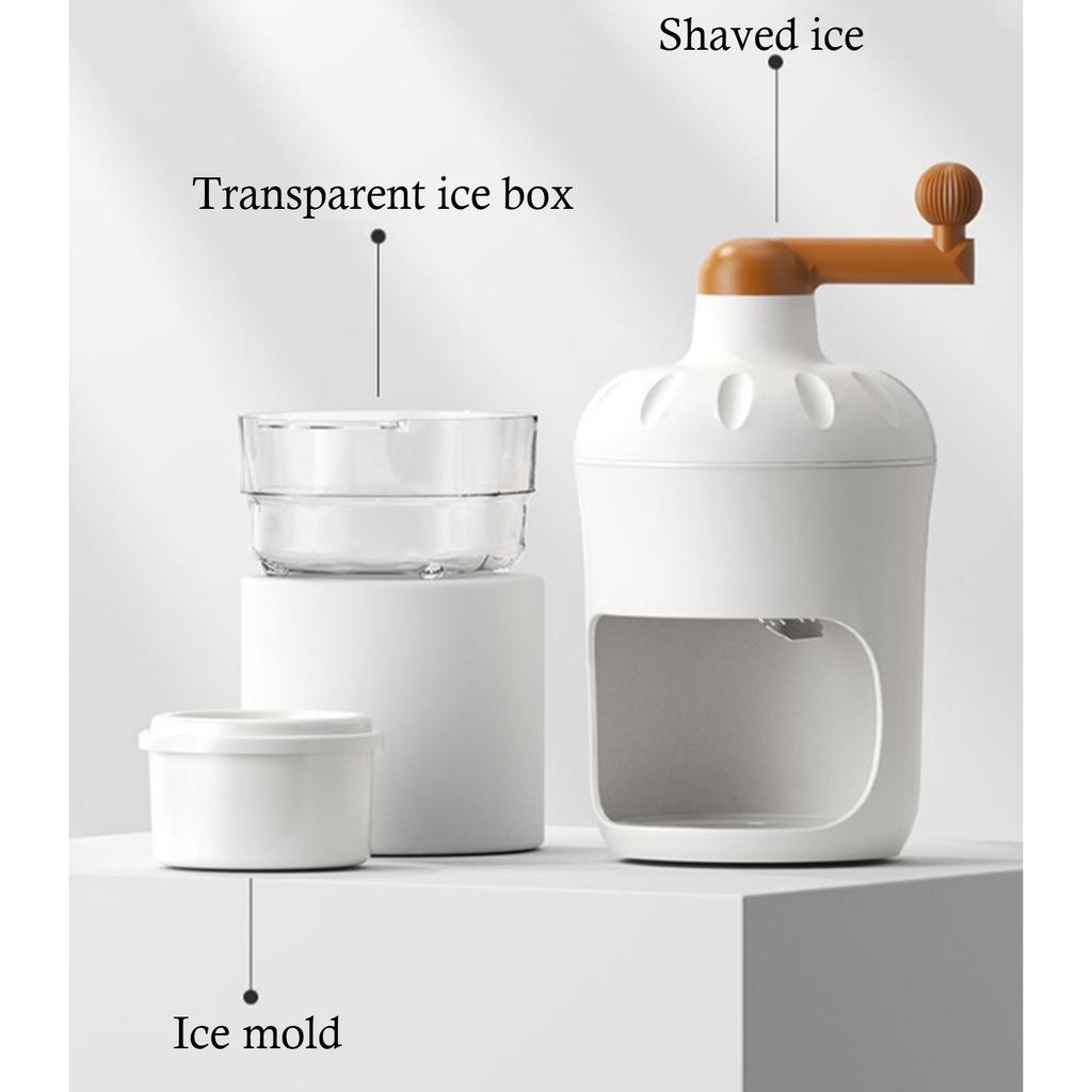 Manual Ice Shaver, Portable Snow Machine With Ice Compartment, Small Manual Crank Smoothie Maker, Snow  Ice Crusher For Outdoor Picnics