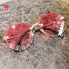 Rimless Sunglasses Women Luxury Trimming Gradient Shades Sun Glasses Ladies Vintage Framless Eyewear UV400