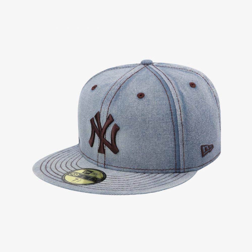New Era Mlb New York Yankees Denim Fitted Cap Denim Blue 15131709 Blue/738