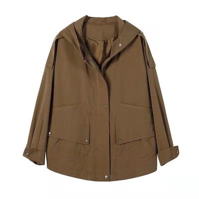 Giacca a vento corta stile coreano per donne casual taglie forti